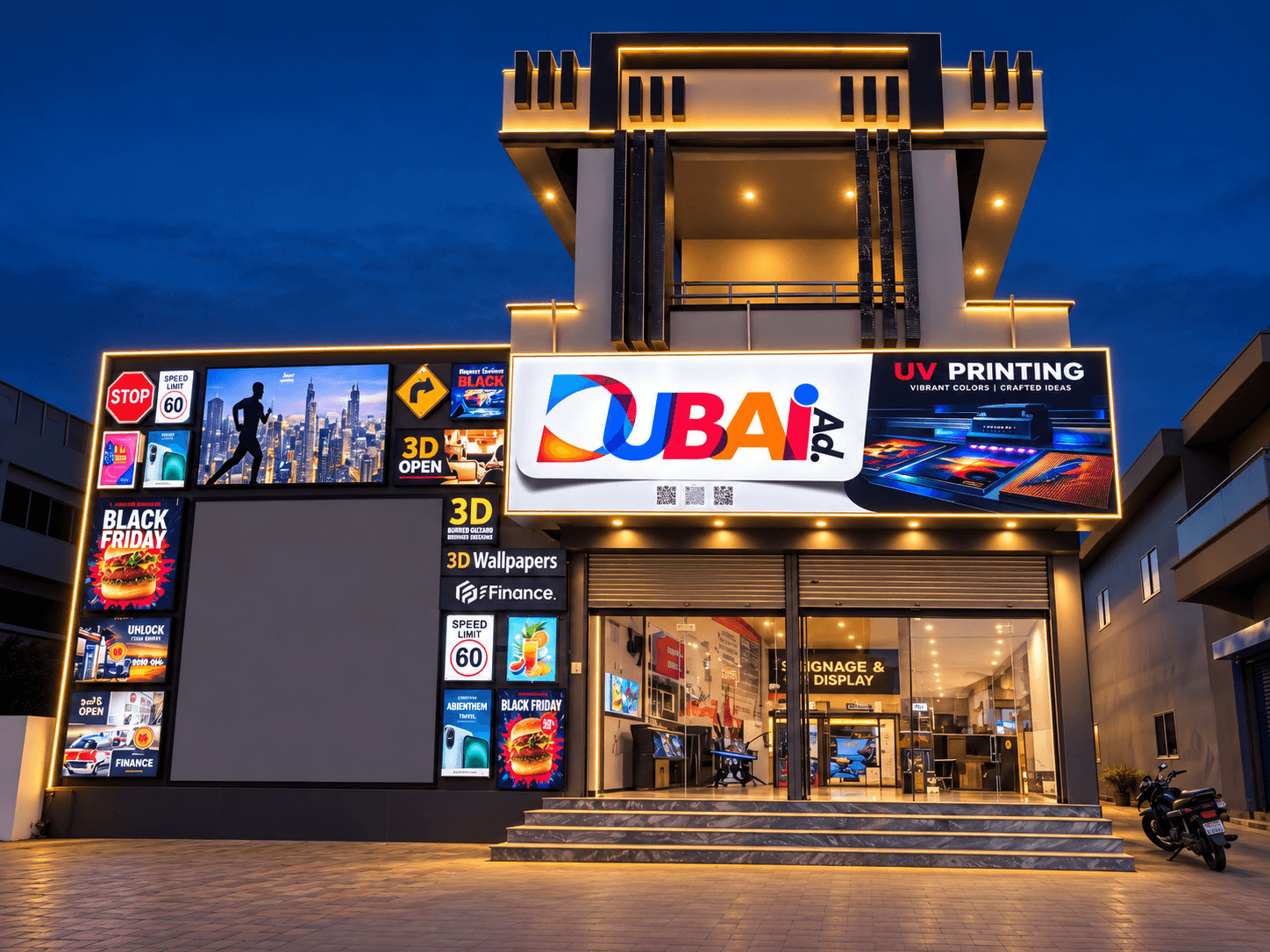 DubaiAd. printing showroom and workspace in Gujrat, Pakistan