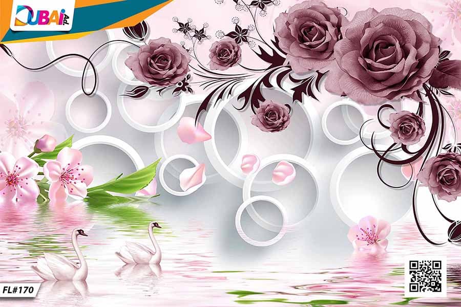 Floral wallpaper design WP-FLR-009 by DubaiAd.