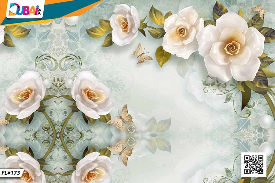 Floral wallpaper design WP-FLR-010 by DubaiAd.
