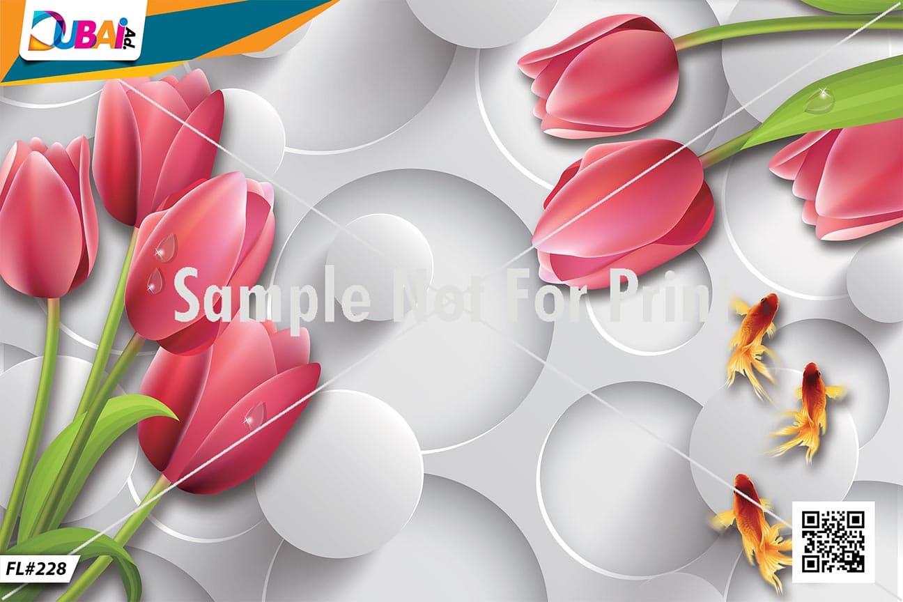 Floral wallpaper design WP-FLR-011 by DubaiAd.