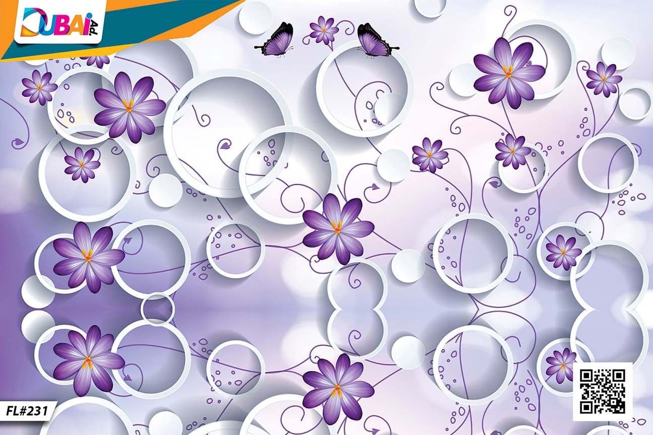 Floral wallpaper design WP-FLR-012 by DubaiAd.