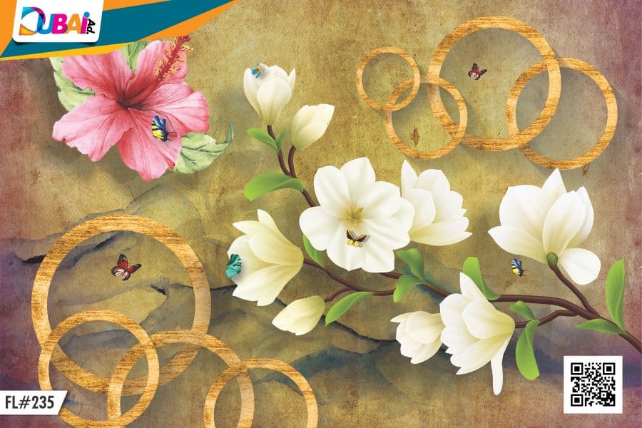 Floral wallpaper design WP-FLR-014 by DubaiAd.