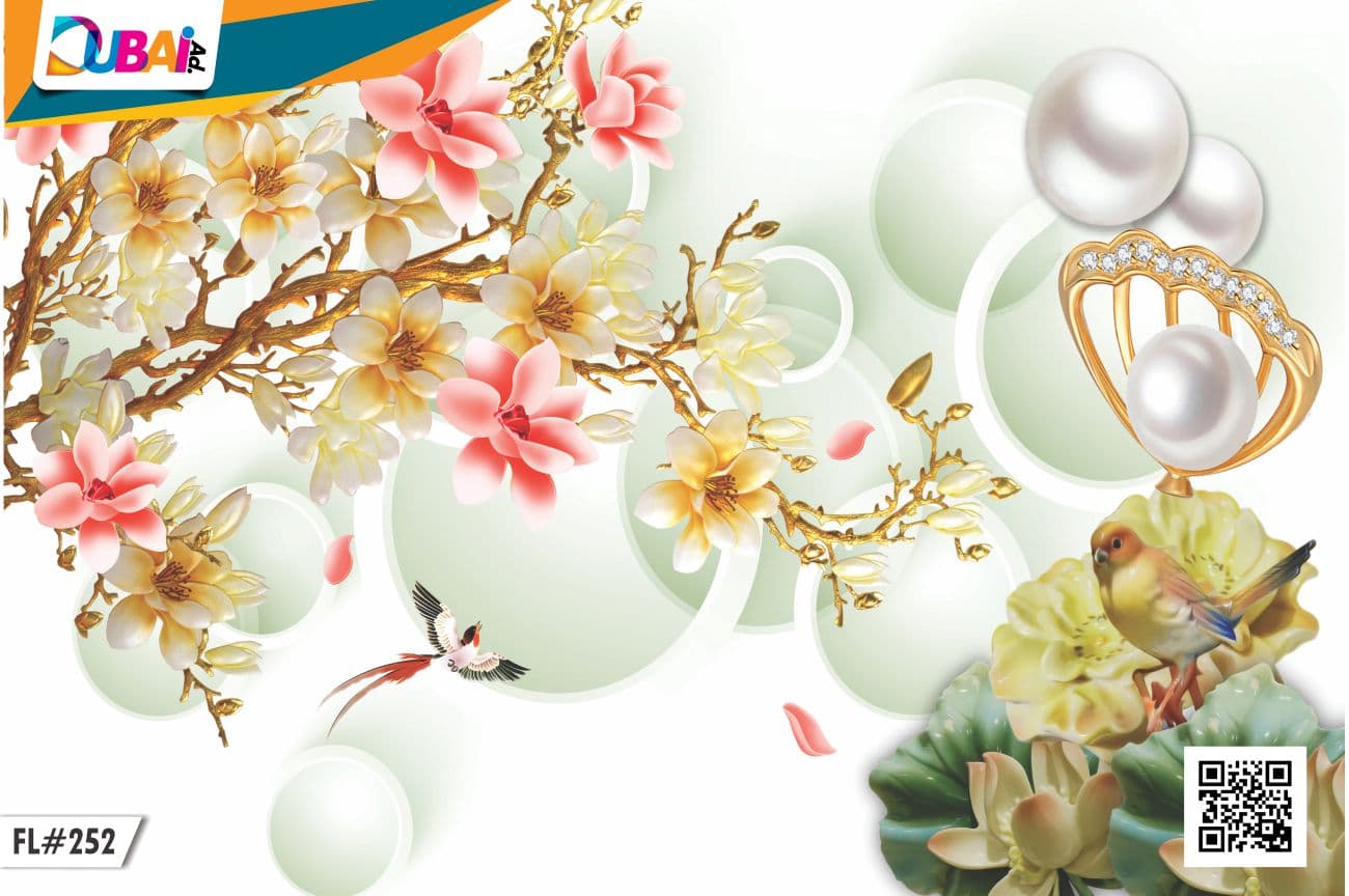Floral wallpaper design WP-FLR-019 by DubaiAd.