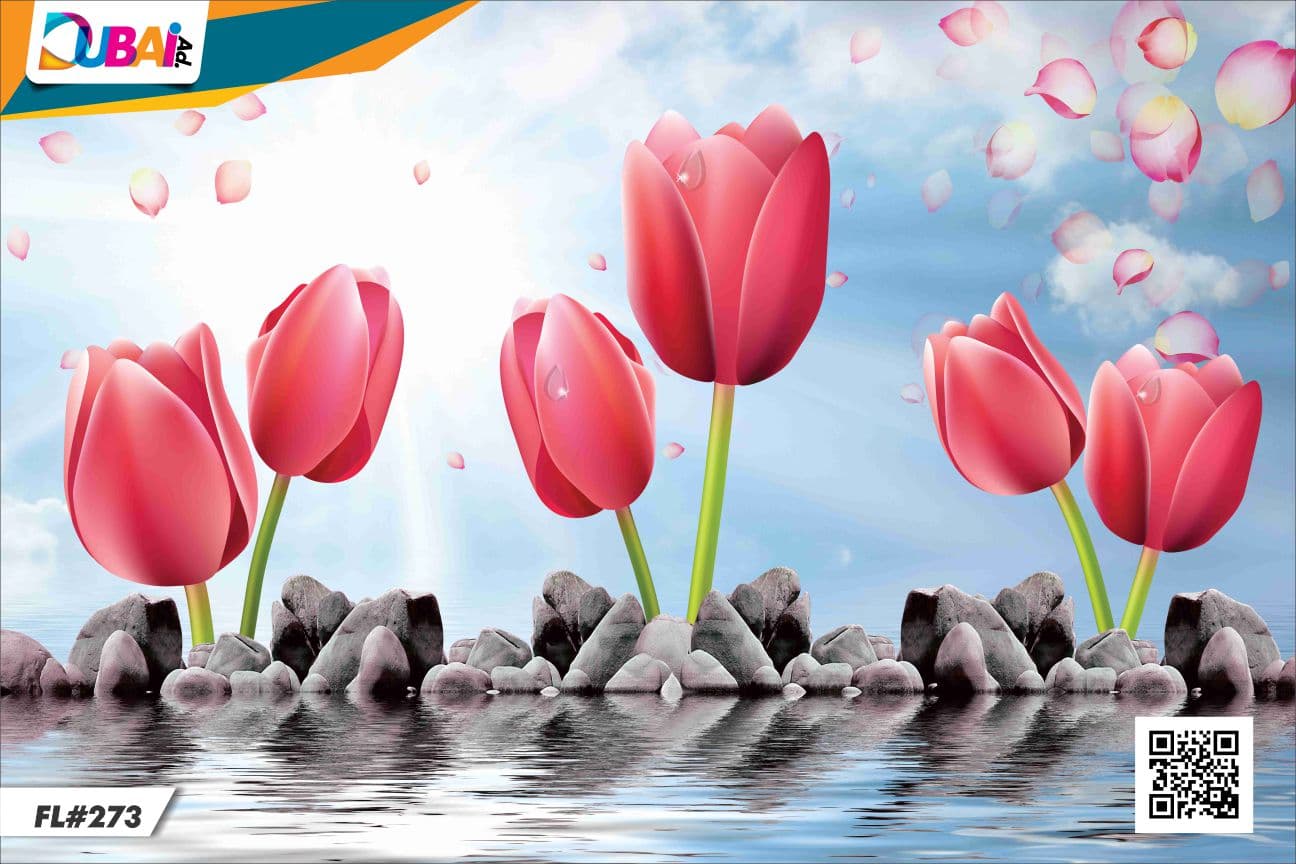 Floral wallpaper design WP-FLR-024 by DubaiAd.